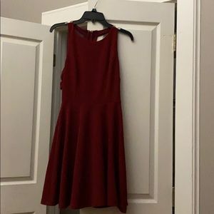 maroon skater dress w/strappy back